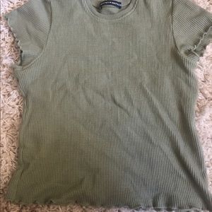 green brandy melville shirt with swirls